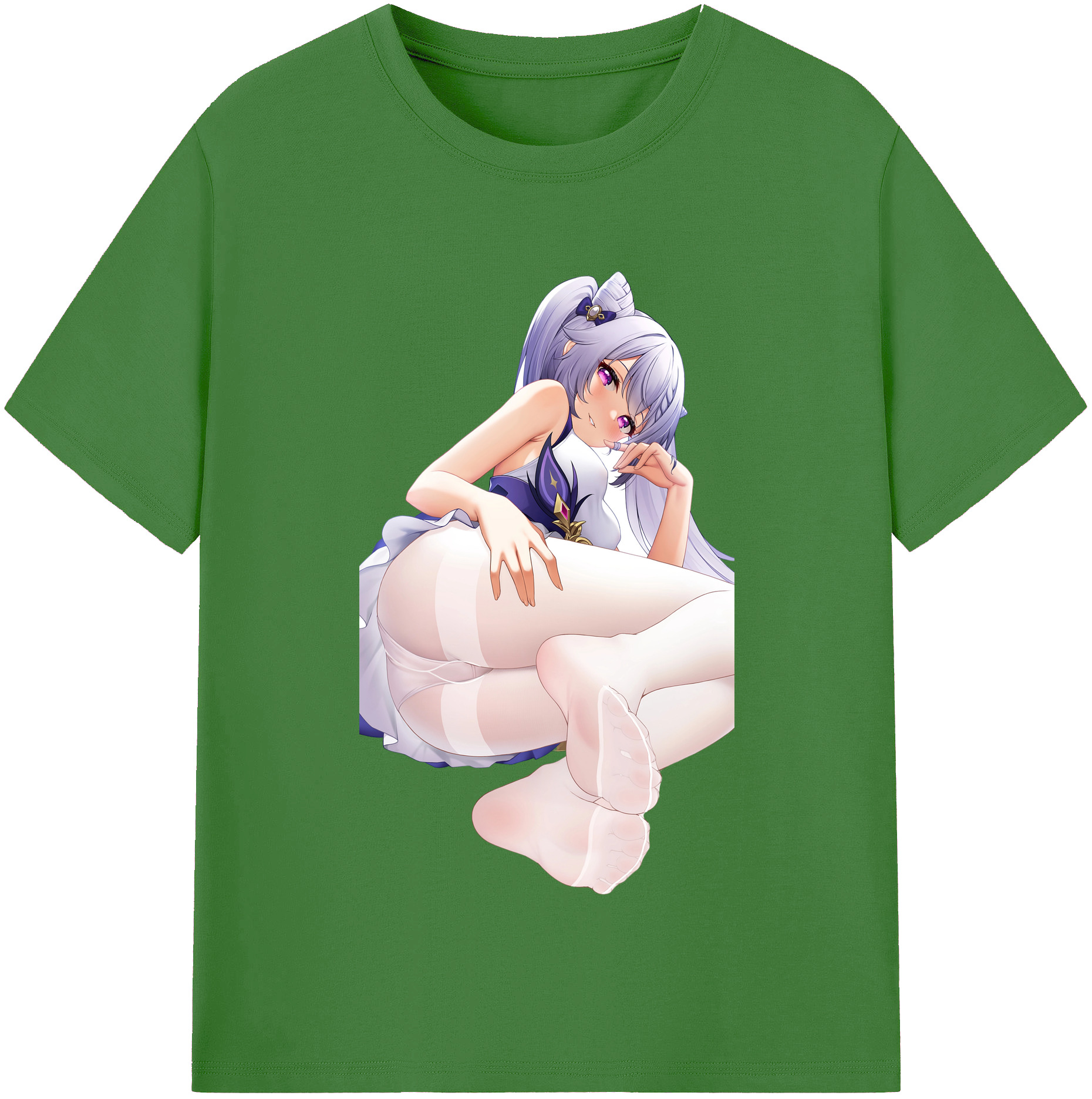 げんし神 刻晴 こくせい genshin Kokusei レディースカジュアルプリントTシャツ（綿100％）